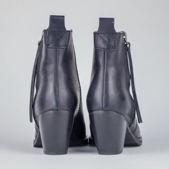 Acne Studios Pistol Black Leather Stacked Heel Boots - Picture 3 of 10